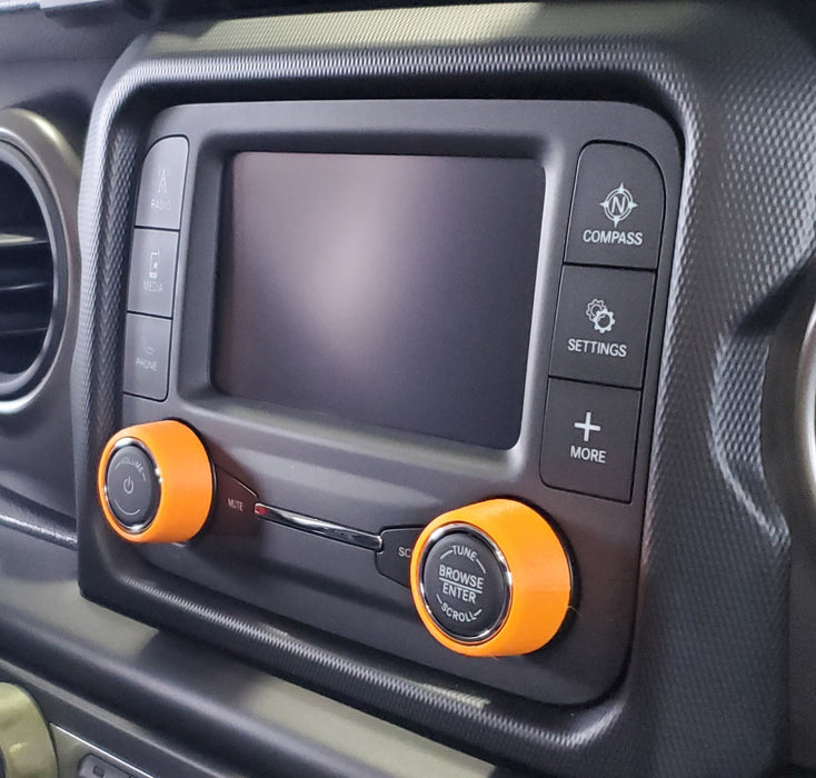 For Uconnect 5.0 RA2 / VP2 - Knob Press-Fit Covers | 2-Knob Set 52 Colors