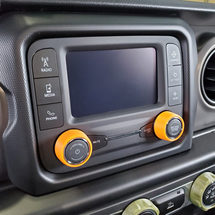 For Uconnect 5.0 RA2 / VP2 - Knob Press-Fit Covers | 2-Knob Set 52 Colors