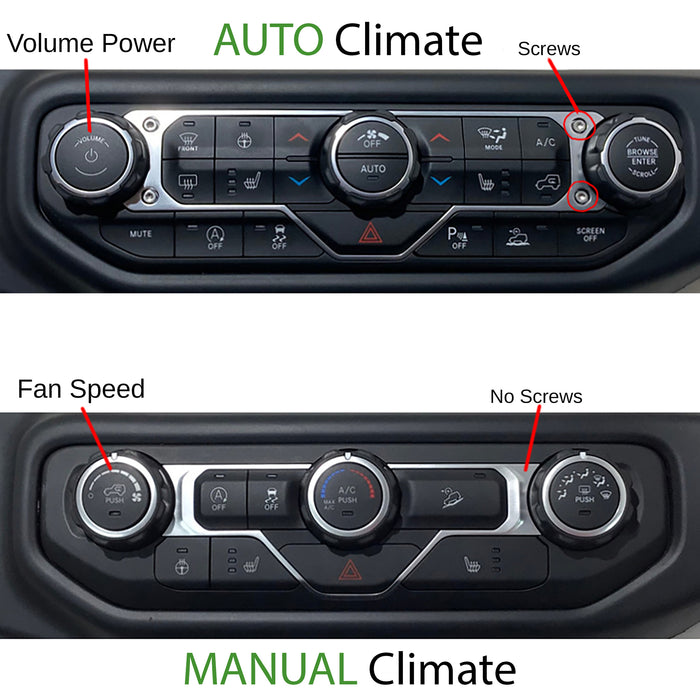 For Jeep Wrangler JL Gladiator JT - Knob Press-Fit Covers 2018-2026 | 4-Knob Set 52 Colors