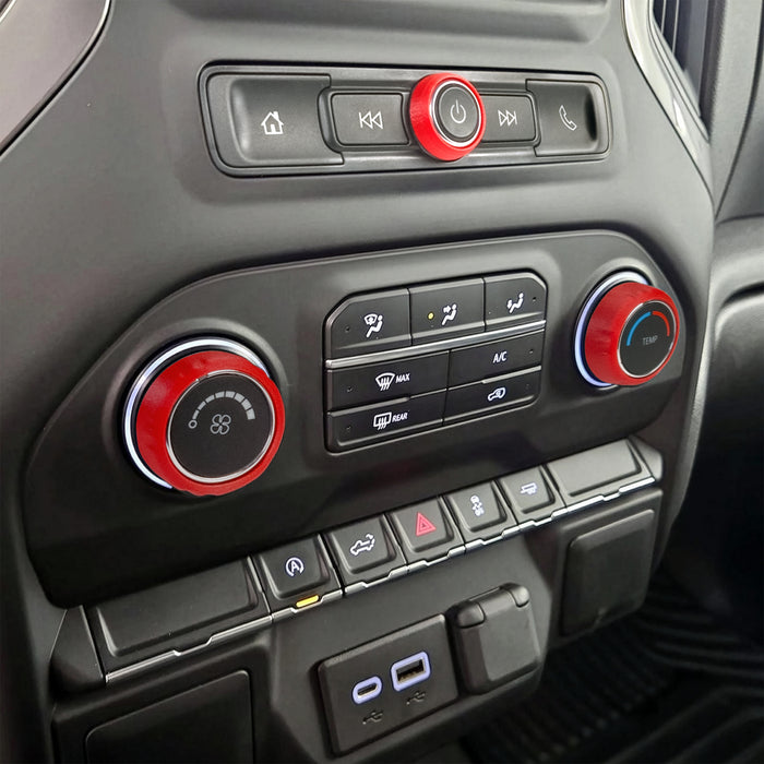 For Chevy Silverado - Knob Press-Fit Covers 2019-2026 | 5-Knob or 3-Knob Set 52 Colors