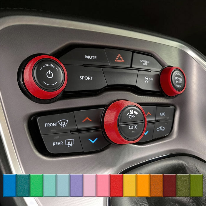 For Dodge Challenger 2015-2023 - Knob Press-Fit Covers | 3-Knob Set 52 Colors