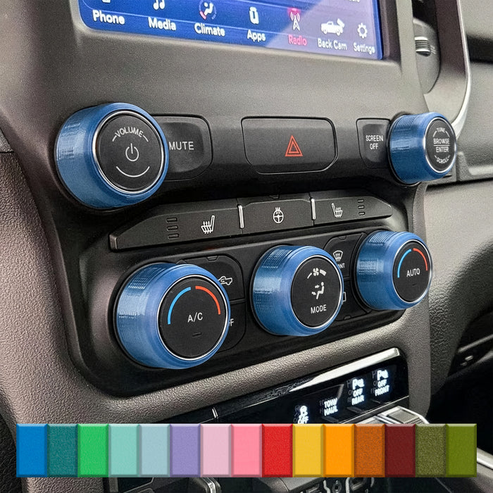For RAM 1500 2019-2025 - Knob Press-Fit Covers | 5-Knob and 3-Knob Set 52 Colors
