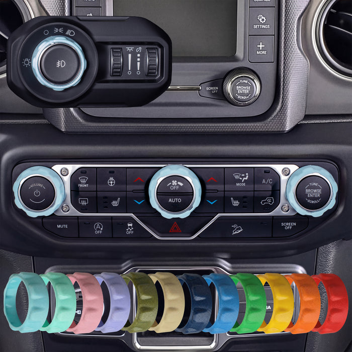 For Jeep Wrangler JL Gladiator JT - Knob Press-Fit Covers 2018-2026 | 4-Knob Set 52 Colors