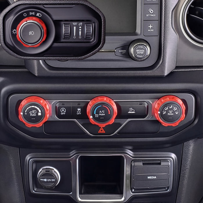 For Jeep Wrangler JL Gladiator JT - Knob Press-Fit Covers 2018-2026 | 4-Knob Set 52 Colors