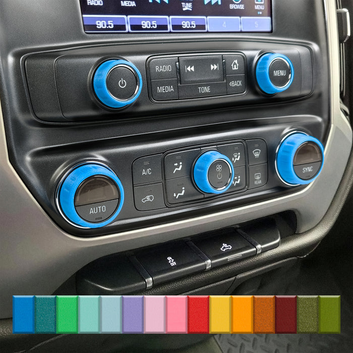 For Chevy Silverado - Knob Press-Fit Covers 2014-2019 | 5-Knob Set 52 Colors