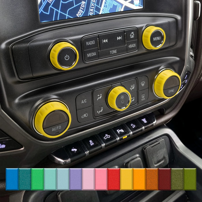 For GMC Sierra - Knob Press-Fit Covers 2014-2018 | 5-Knob Set 52 Colors