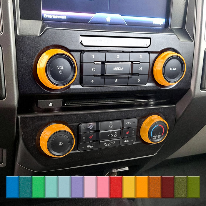 For Ford F150 XL XLT - Knob Press-Fit Covers 2015-2020 | 4-Knob Set 52 Colors