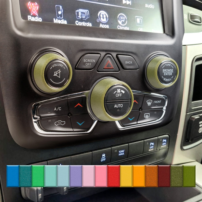For RAM 1500 - Knob Press-Fit Covers 2013-2018 | 3-Knob Set 52 Colors