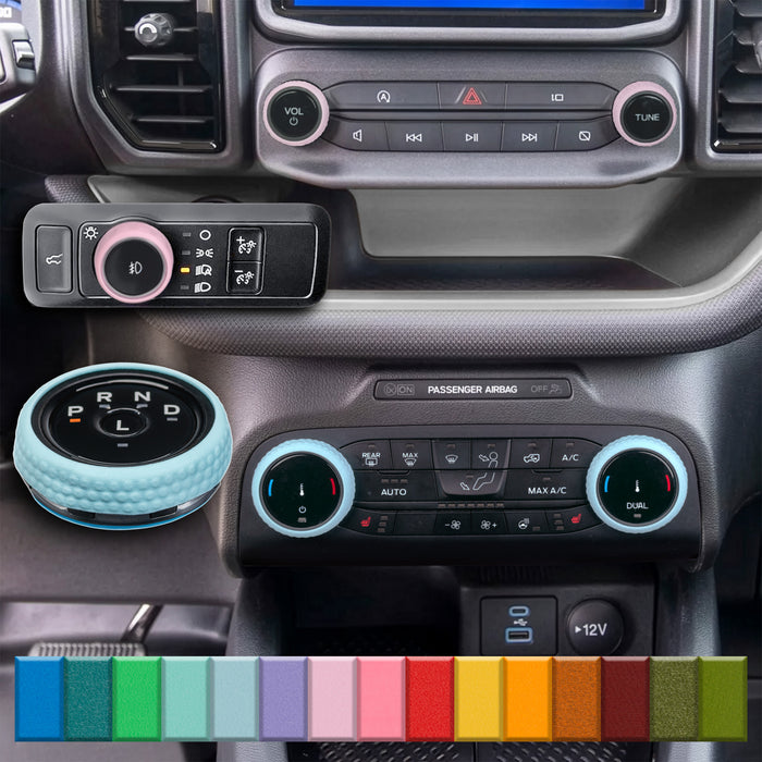 For Ford Bronco Sport - Knob Press-Fit Covers 2021-2024 | 6-Knob Set 52 Colors