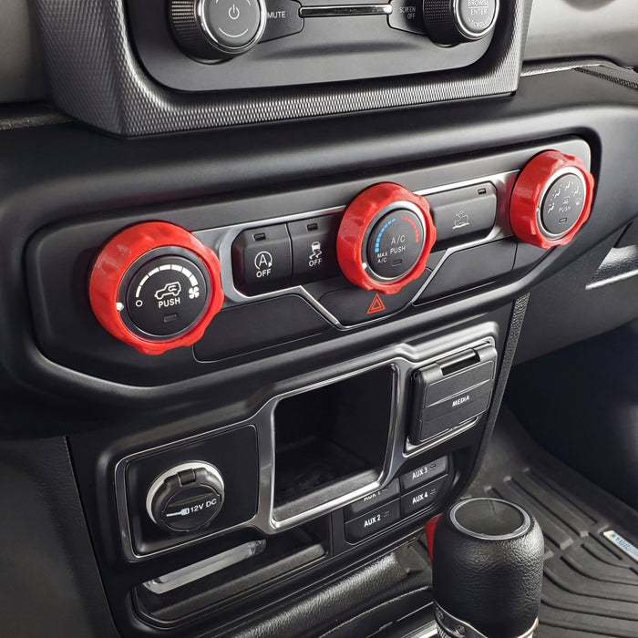 For Jeep Wrangler JL Gladiator JT - Knob Press-Fit Covers 2018-2026 | 4-Knob Set 52 Colors